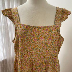 Universal Thread Floral Flutter Sleeve Dress with Pockets Size XL